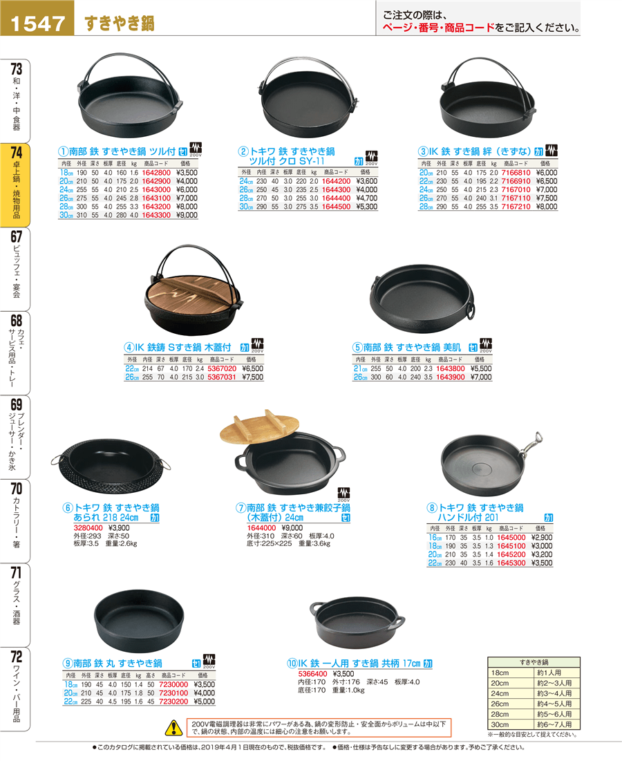 1547ページ目-業務用食器カタログ「EBM業務用厨房用品カタログvol.19」