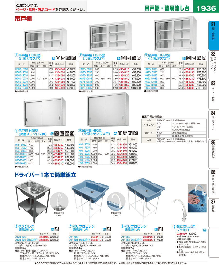 国内正規販売店 シンコー業務用吊戸棚片面戸 H45-18030 1800×300×450 【法人様専用商品】 【メーカー直送/後払い決済不可】【 業務用厨房用品