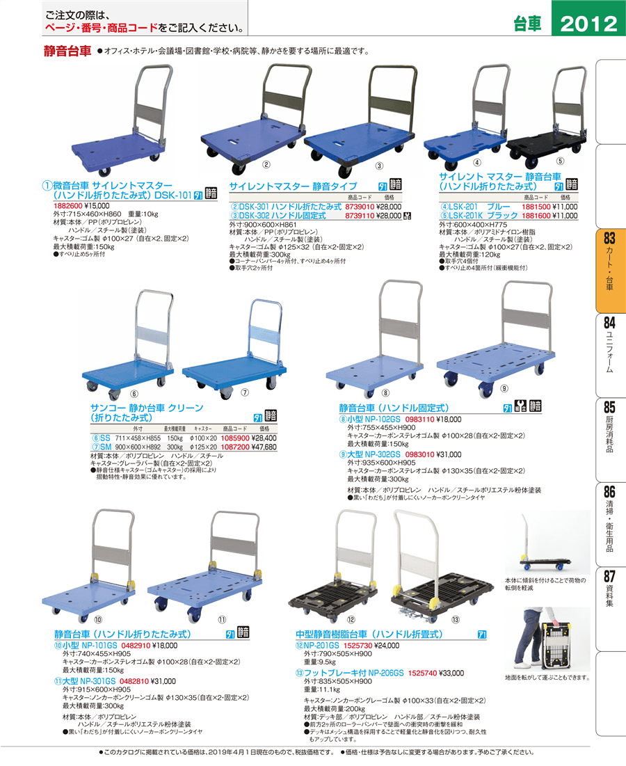 御出産御祝 御祝 出産祝い サンコー 静か台車 クリーン(折りたたみ式)SM - 物流、運搬用