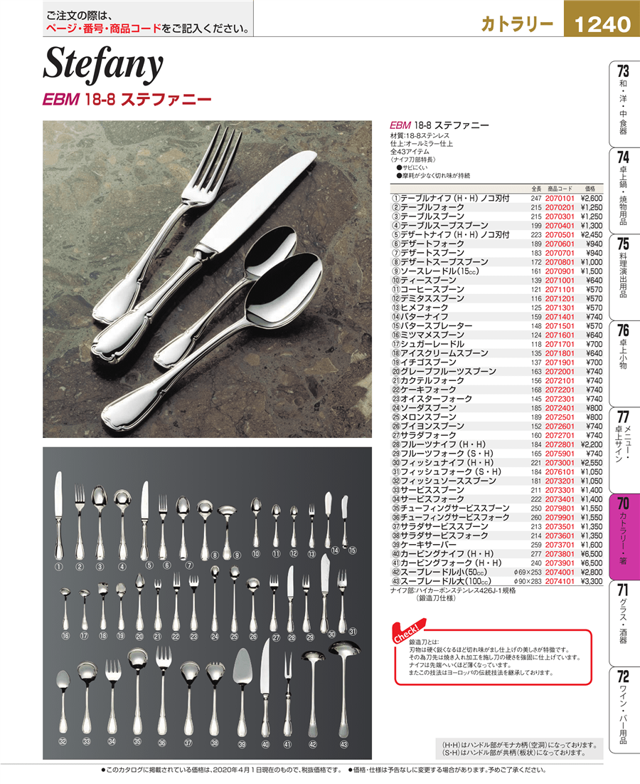  20-20エメロード フィッシュナイフ