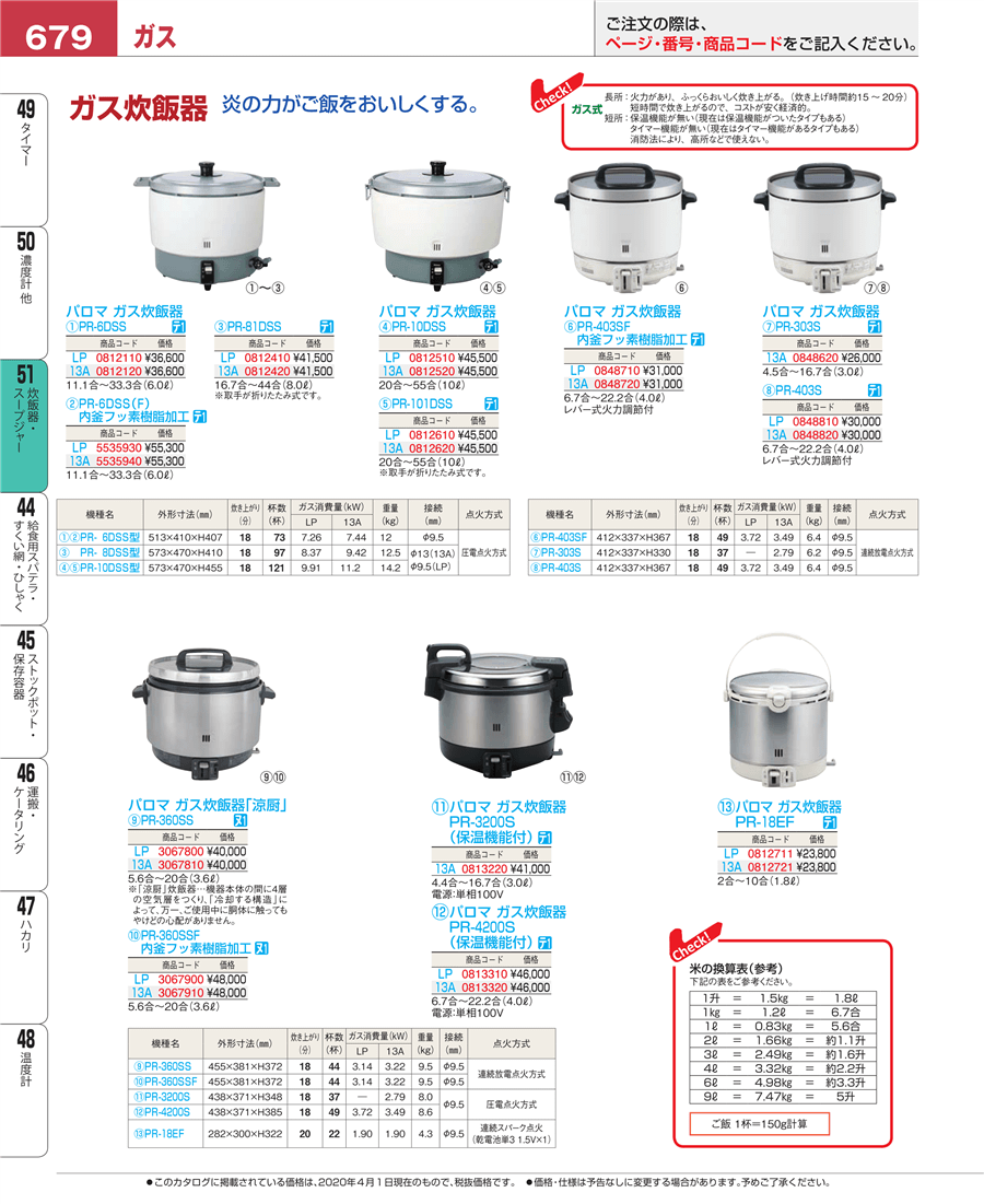 安い販アイテム A0720 美品❗️5.5合都市ガス保温付きパロマガス炊飯器5合 家電・スマホ・カメラ