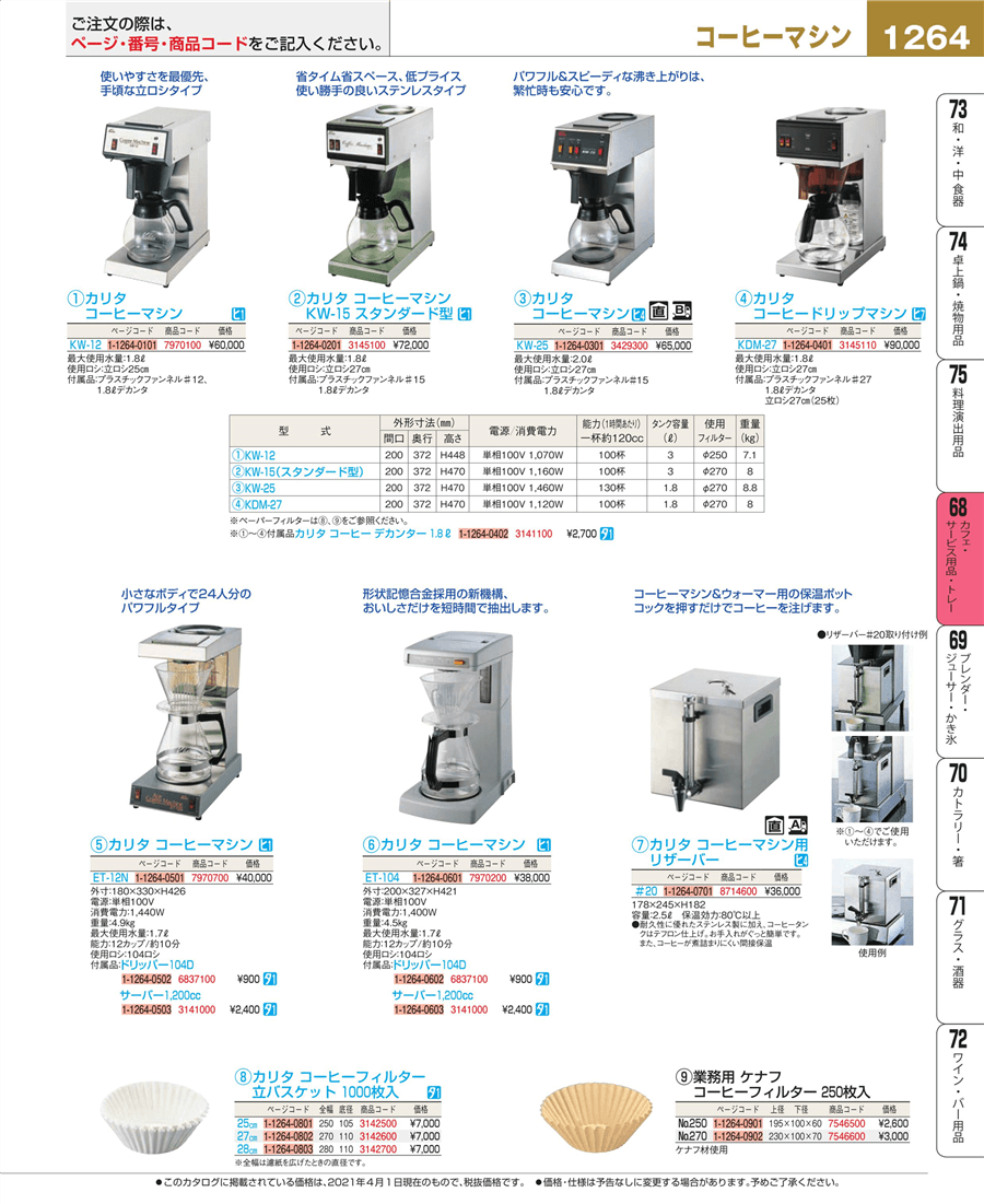 カリタ 業務用 コーヒーマシン KW-25 1.8L  - 3