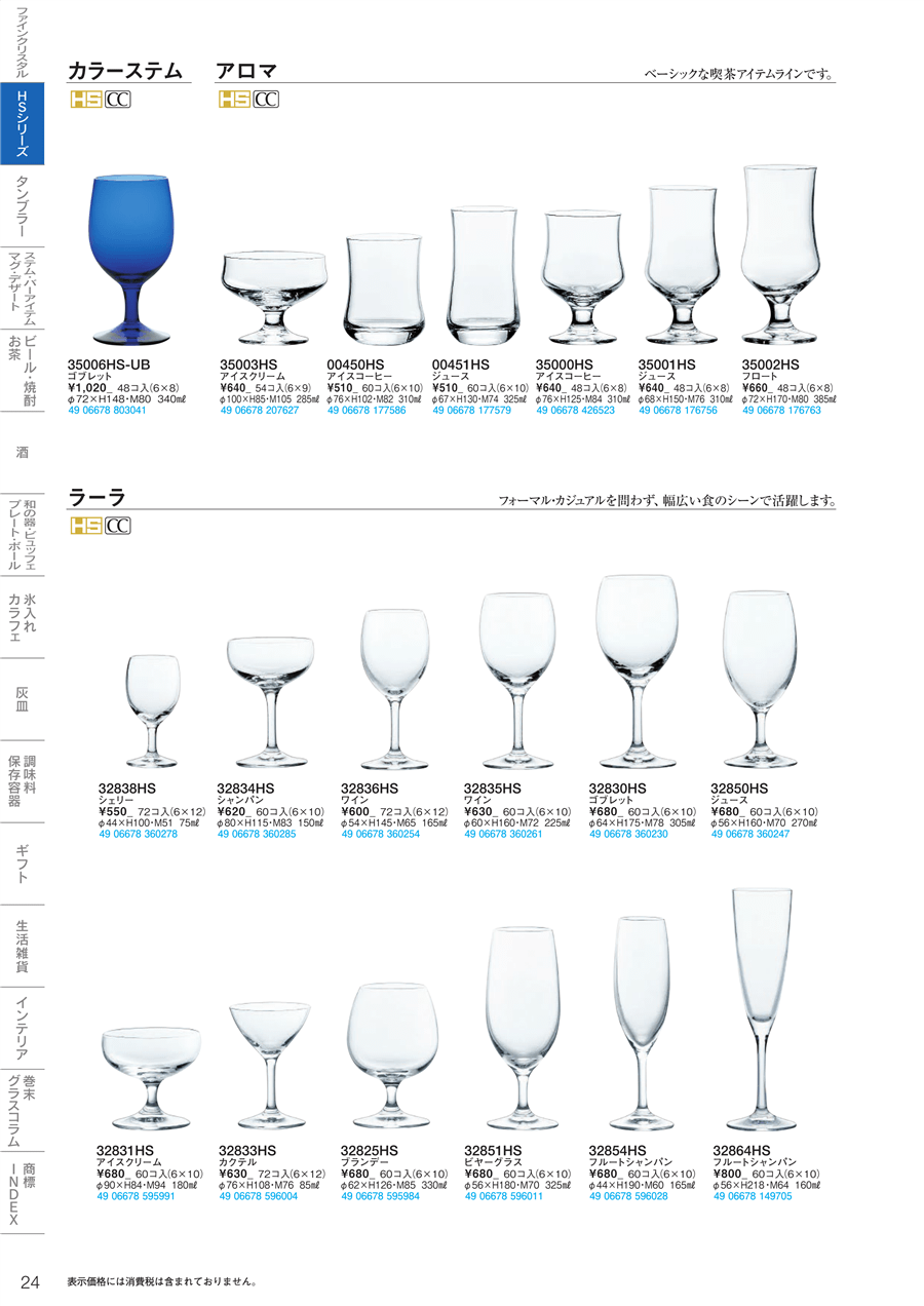 24ページ目-業務用食器カタログ「東洋佐々木ガラス2019」
